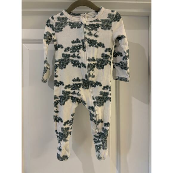 Kate Quinn 100% Organic Cotton Pine Footie Sleeper 6-9 Months GUC - Picture 1 of 4